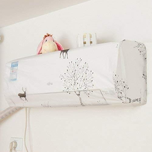justone choice Polyester 1 To 1.5 Ton Air Conditioner Cover Waterproof Folding Ac Cover For Split Ac Dust-Proof Household Basic Anti-Dirty Daily Vintage Home Protective (110 X 33 X 13 ) - Image 2