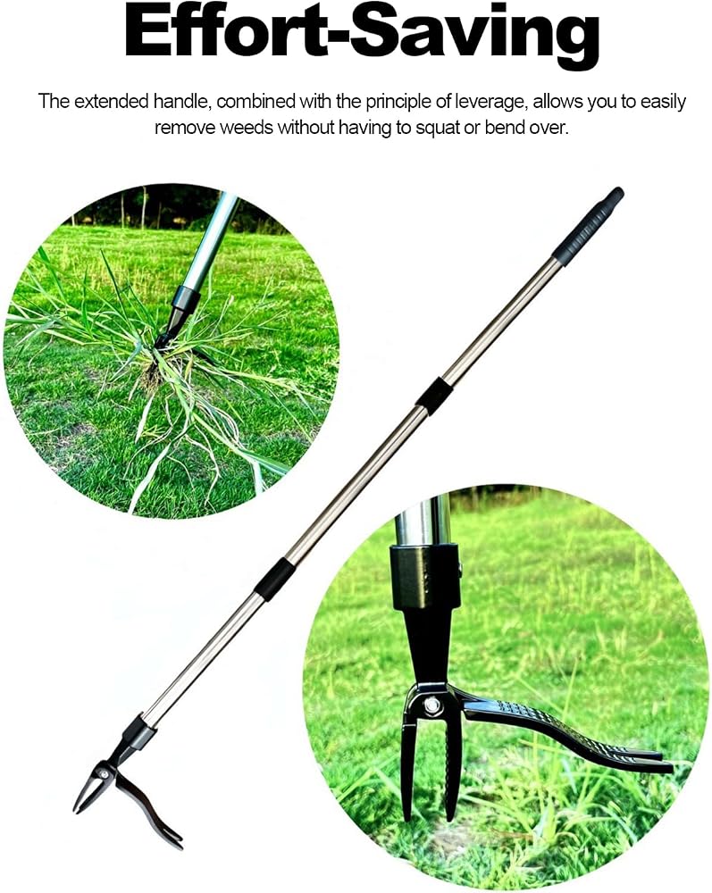 TOPINCN Stand Up Weeds Puller Tool Heavy Duty Detachable 3 Claw Weeder for Garden - Image 5
