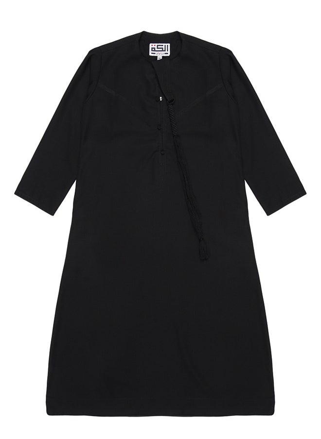 U.S. ELK Boy’s Emirati Kandura | Stitched Traditional Kids Arabic Thobe, Dishdasha, Kaftan for Boys | Long Sleeve Islamic Arab Dress with Side Pocket  - Image 3