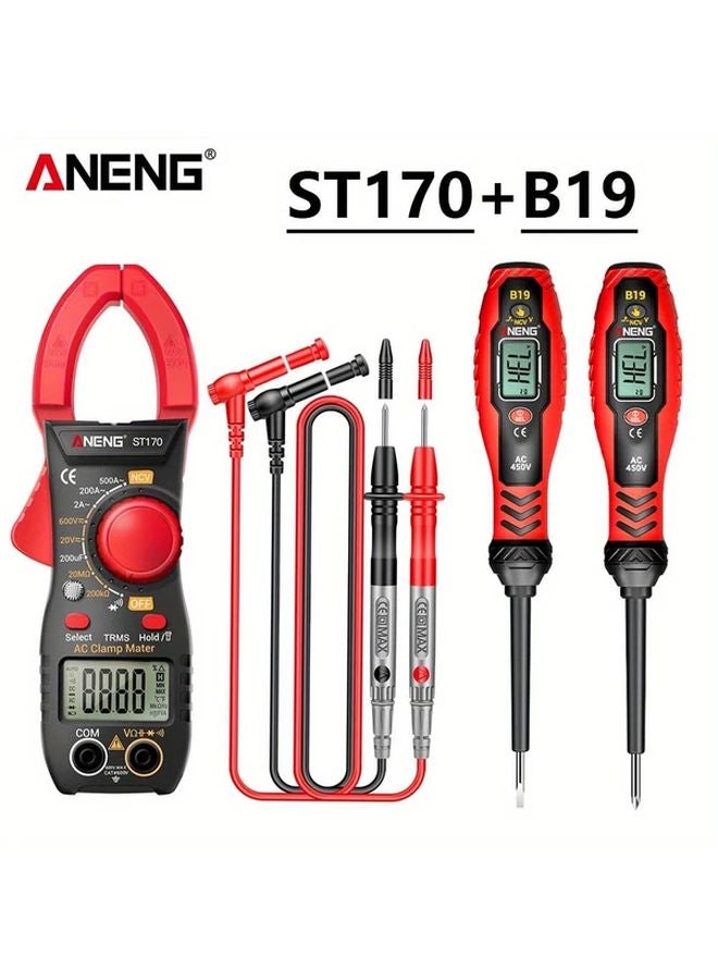 ANENG ST170 Red B19 Cross Clamp Meter Multifunctional Tester LED Screen Voltage Current - Image 2