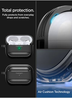 Spigen Spigen Rugged Armor for Airpods Pro 2 Case Cover with Carabiner - Matte Black  - Image 3