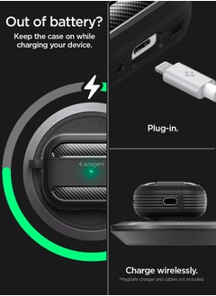 Spigen Spigen Rugged Armor for Airpods Pro 2 Case Cover with Carabiner - Matte Black  - Image 5
