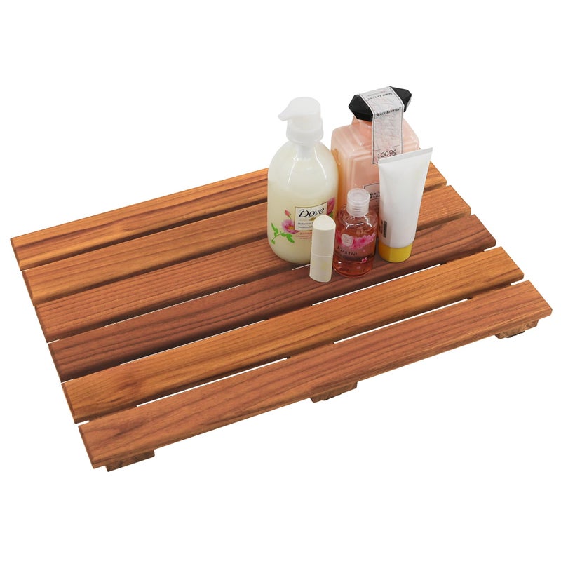 VaeFae Teak Shower Mat, Non-Slip Bath Mat, Luxury Spa Mat, Wooden Mat for Bathtub, 20 x 13 in - Image 1