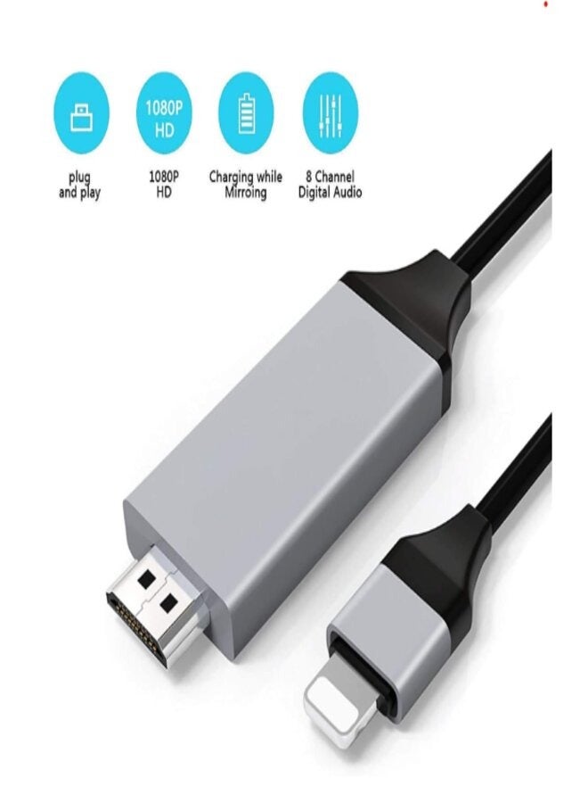 Lightning to HDMI Adapter, HDTV Cable Adapter Compatible with iPhone,iPad,iPod 1080P Digital AV Sync Screen Connector on HD TV Monitor Projector-NO Need Power Supply (Direct Connect)2K - Image 5