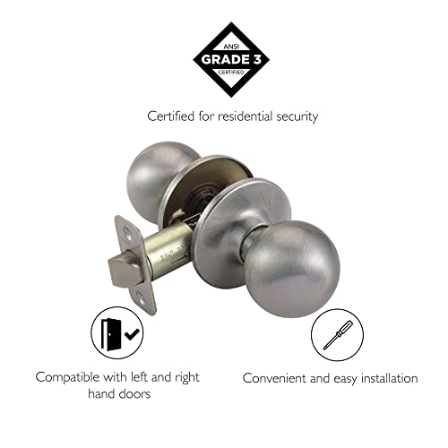 Design House 781872 Ball Passage Hall and Closet Door Knob Satin Nickel - Image 3