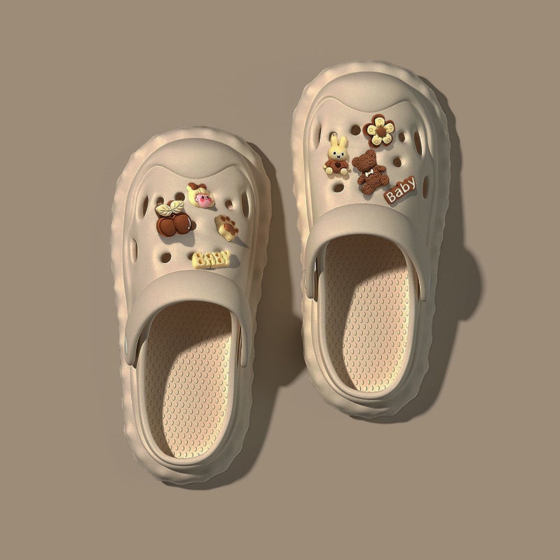 Women's White Clog Sandals Summer Outdoor Anti-Slip Thick Sole Slides - Image 2