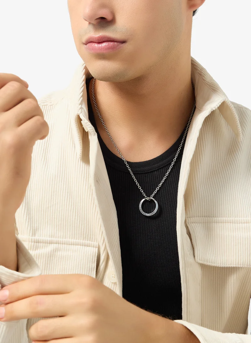 Seventy Five  Stainless Steel Ring Pendant Necklace for Men | Best Price UAE