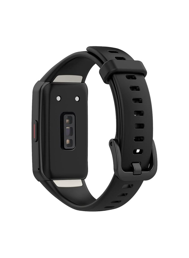 Soft Honor Band 6 Silicone Strap for Honor 6 Monochrome Replacement Mesh Soft Sports - Black - Image 2