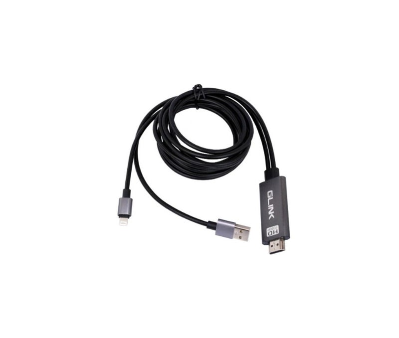 جلينك GLINK(GL-056)-هاتف محمول كابل LIGHTNING AV HDTV - Image 2