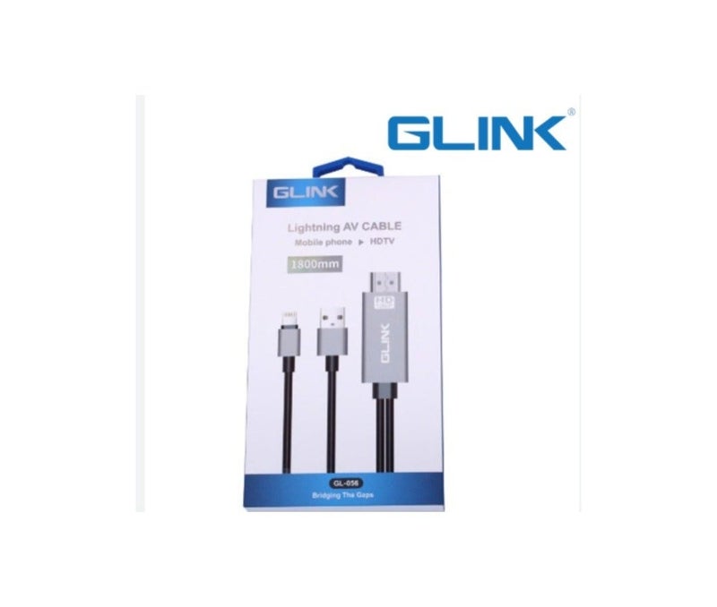 جلينك GLINK(GL-056)-هاتف محمول كابل LIGHTNING AV HDTV - Image 4
