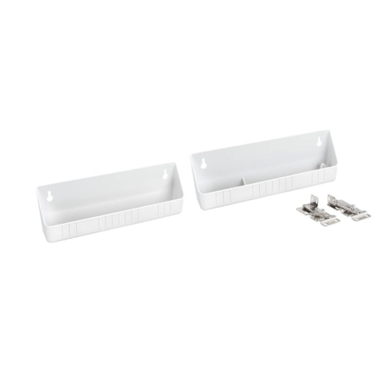 Rev-A-Shelf 11" Tip-Out Plastic Sink Trays for Kitchen and Bathroom Base Cabinet, Pack of 2 Pull Out Vanity Shelf Home Organizer, White, 6572-11-11-52 - Image 1