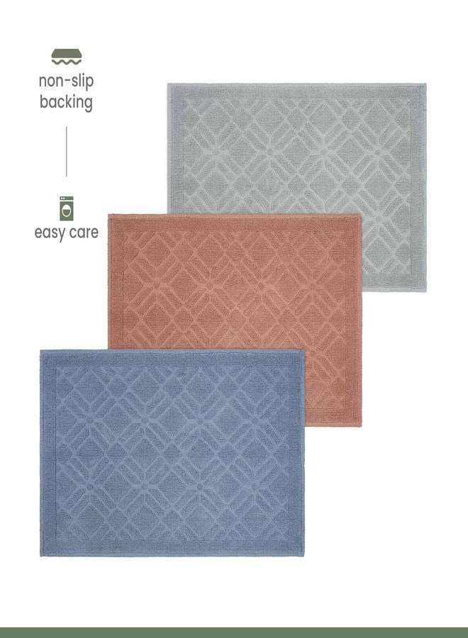 Martex Restore Geometric Bath Rug - Soft, Absorbent 100% Cotton with Plush Comfort and Non-Skid Backing - Sculpted Jacquard Design for a Spa-Inspired Bathroom - 20" x 32" - Clay - Image 5