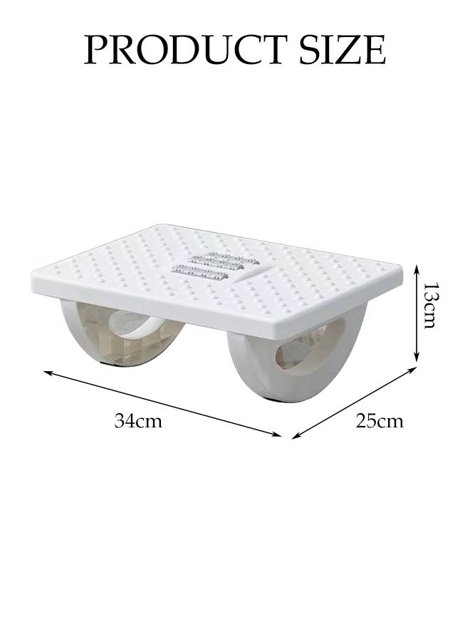 DUNISO Under Desk Footrest, Ergonomic Footrest with Roller ,180° Rocking Desk Foot Stool with Massage Surface,Relieve Leg Pressure (White) - Image 2