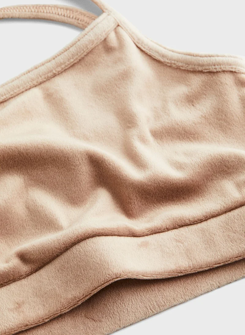 H&M Strappy Velour Crop Top