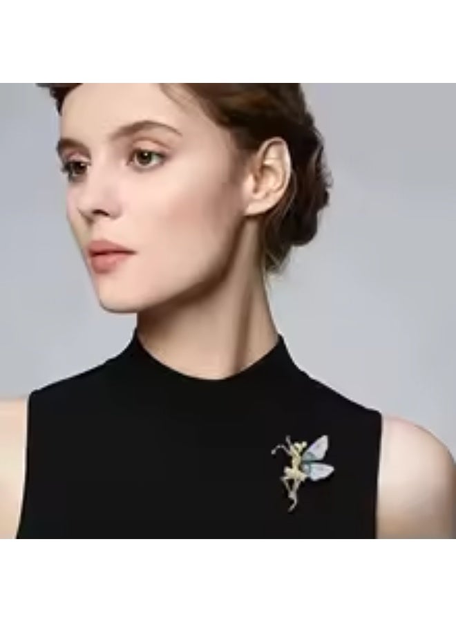 The Black Pearl Accessories Golden Purple Zirconic Butterfly Brooch - Image 2