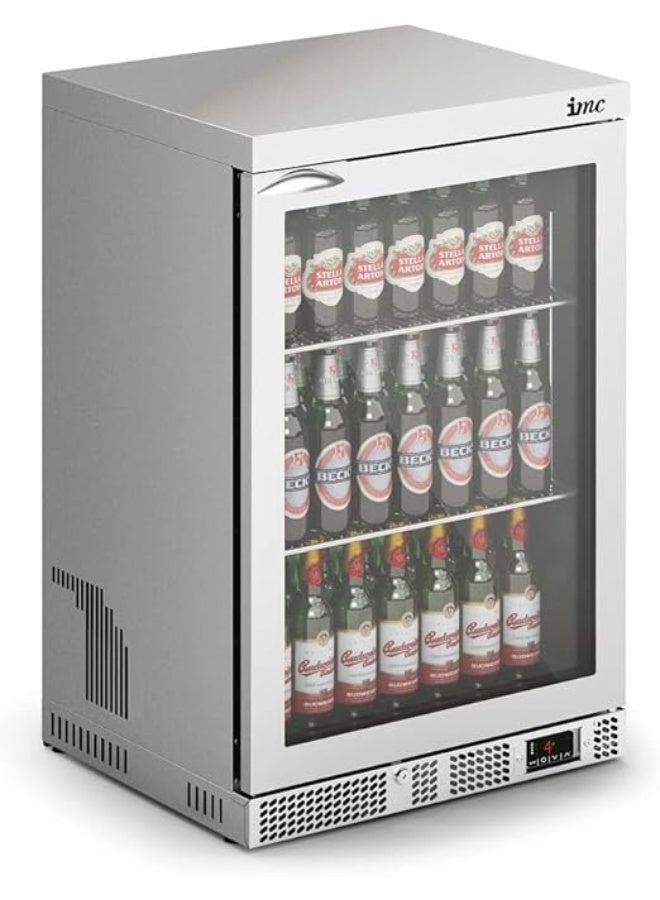 IMC M60 Undercounter Single Door Bottle Cooler Glass Door, Water Cooler, Beverage Cooler, Stainless Steel Frame, (Stainless Steel) - Image 2