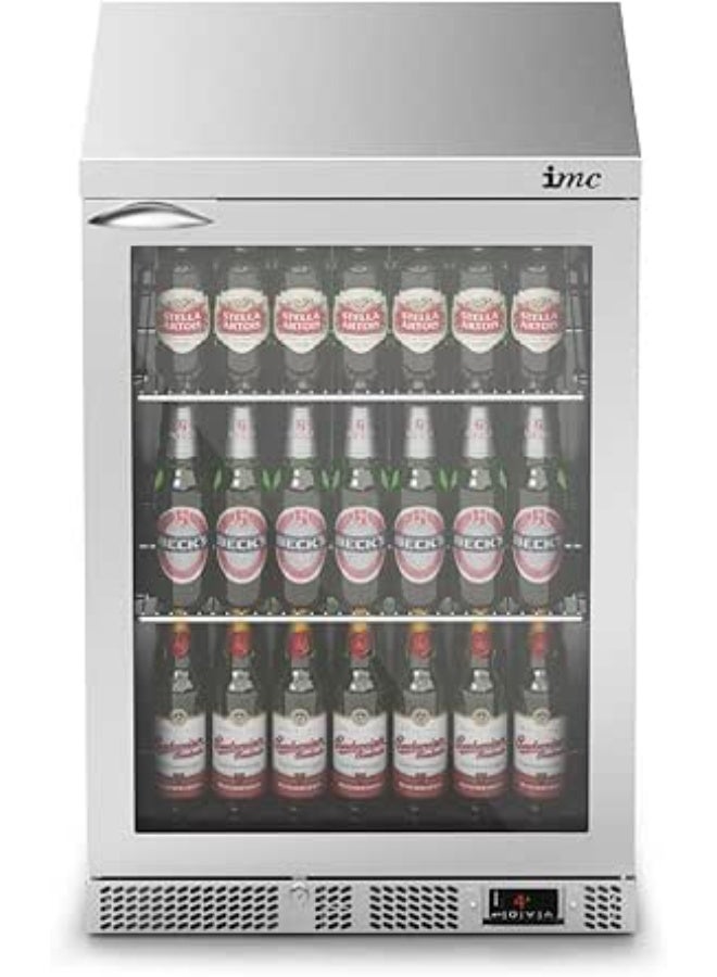 IMC M60 Undercounter Single Door Bottle Cooler Glass Door, Water Cooler, Beverage Cooler, Stainless Steel Frame, (Stainless Steel) - Image 3