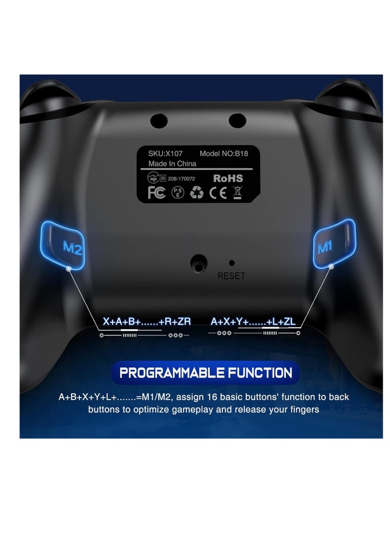 Wireless Switch Controller for Nintendo Switch/Lite/OLED Controller, Switch Controller with a Mouse Touch Feeling on Back Buttons Extra Switch Pro Controller with Wake-up - Image 3