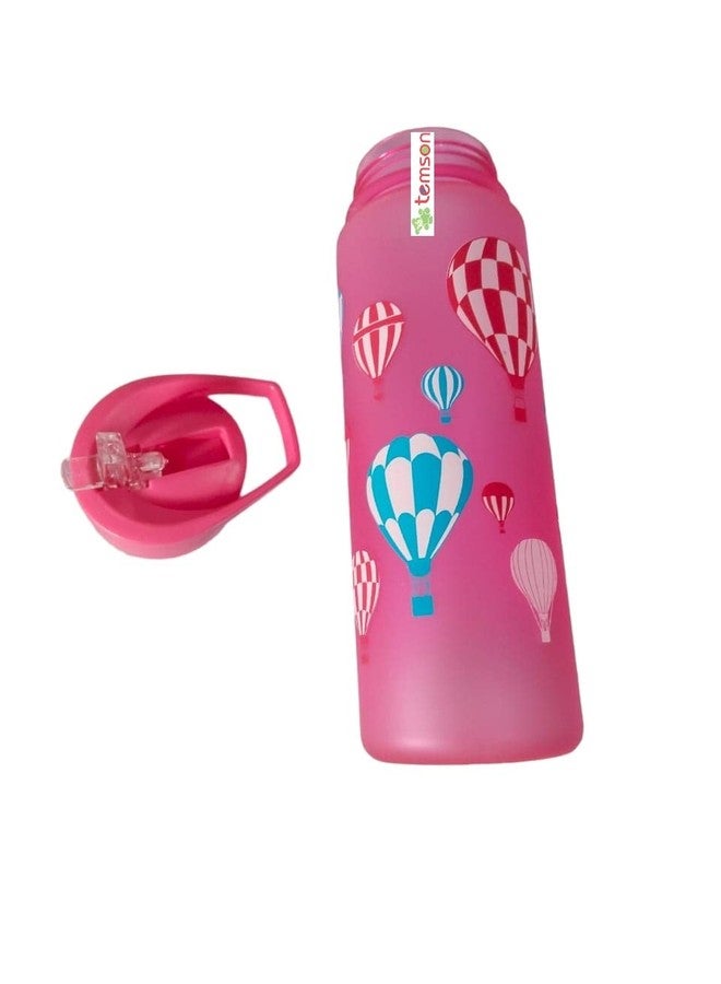 TEMSON Stylish Unbreakable Sports Water Bottle with Sipper & Straw, Anti-Leak Proof Non-Toxic Bottle with Scale Measure 700ML (GBT-620) (Pink) - Image 3