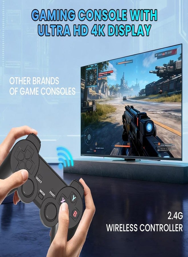 AMANKA Retro Game Console,Retro Games Stick Built-in 15 Emulators with 20,000+ Games,4k Hdmi Output Gaming Stick,Dual Wireless Controllers,Plug and Retro Play Video Games for Tv - Image 4