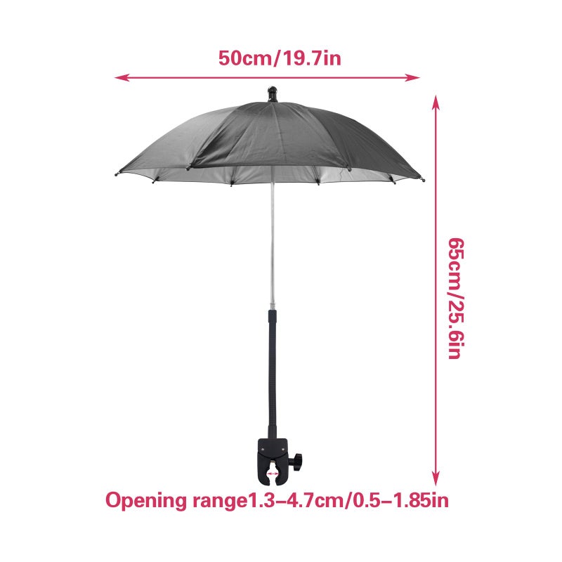 SnowTing Umbrella Chair Clamp for Cameras, Flexible Adjustable Gooseneck Camera Rain Cover, Tripod Sun Shade Umbrella for Outdoor Photographing, Filming, Live Streaming, 20 Inch Diameter, Black - Image 2