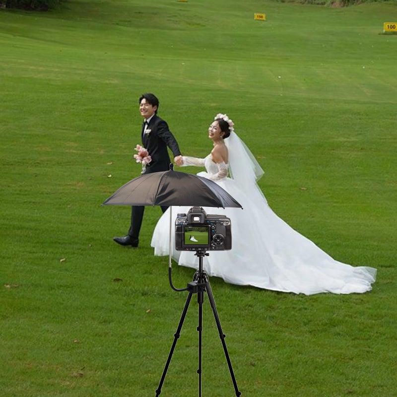 SnowTing Umbrella Chair Clamp for Cameras, Flexible Adjustable Gooseneck Camera Rain Cover, Tripod Sun Shade Umbrella for Outdoor Photographing, Filming, Live Streaming, 20 Inch Diameter, Black - Image 5