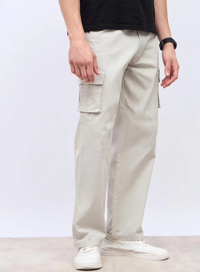 Styli Styli Panel Detail Cotton Twill Oversized Cargo