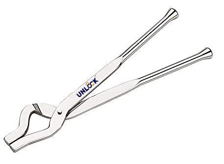 Unlock® Stainless Steel Kitchen Tongs with Easy Grip Handle | Cooking, BBQ, Salad & Frying Tongs | Heat-Resistant, Durable Food Holder (One Side) - Image 1