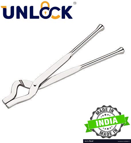 Unlock® Stainless Steel Kitchen Tongs with Easy Grip Handle | Cooking, BBQ, Salad & Frying Tongs | Heat-Resistant, Durable Food Holder (One Side) - Image 2