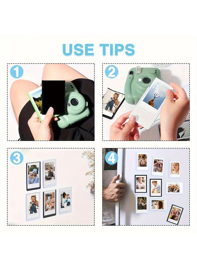 10 Black 10 White Magnetic Photo Frames For Fujifilm Mini 12 11 9 8 EVO Cameras 3 Inch Film Paper With Fridge Stickers - Image 5