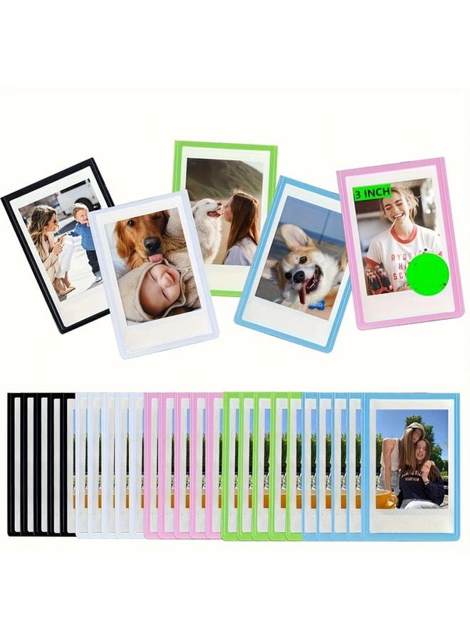 10 Black 10 White Magnetic Photo Frames For Fujifilm Mini 12 11 9 8 EVO Cameras 3 Inch Film Paper With Fridge Stickers - Image 1