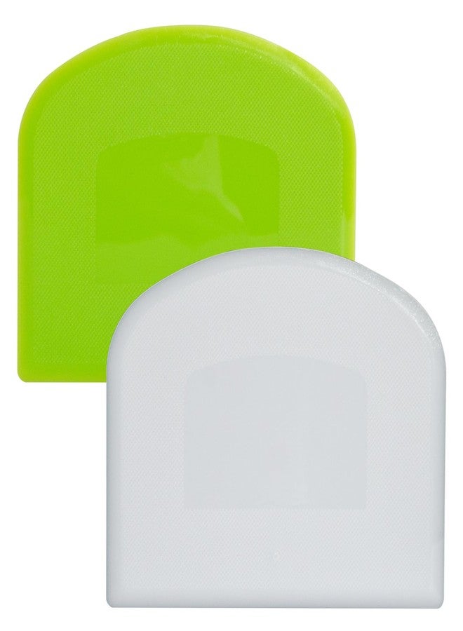 GCYQOOD Dough Scraper, Sourdough Bread Baking Supplies, Pizza Cutter, Bowl Scraper, Plastic Dough Scraper, for Non-Slip Bakeware Decorating Tools, Sculpting, Bread Dough (2, White+ Green) - Image 1