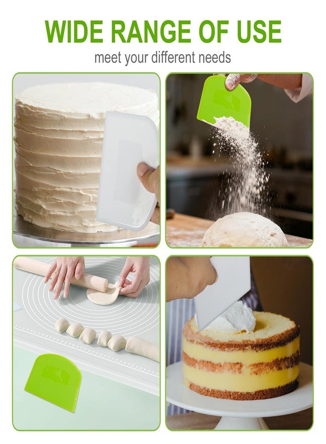 GCYQOOD Dough Scraper, Sourdough Bread Baking Supplies, Pizza Cutter, Bowl Scraper, Plastic Dough Scraper, for Non-Slip Bakeware Decorating Tools, Sculpting, Bread Dough (2, White+ Green) - Image 3