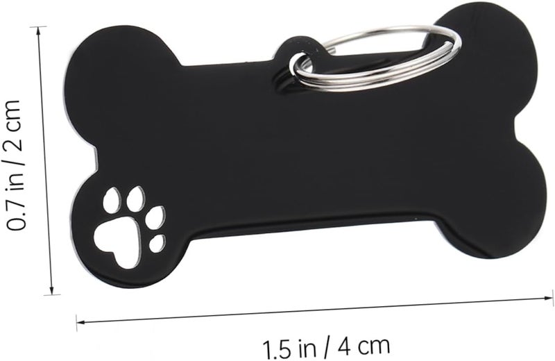 YARNOW 1 Set Pet Dog Tag Code Blank Dog Collar Tag Accessories Custom Plate Puppy Collar Personalised for Engraved Small Plaque Blank Key Name Pet Pendent Stainless Steel Black - Image 2