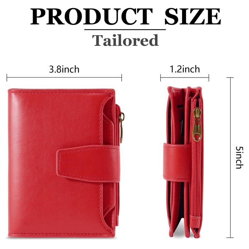Airkit Small Wallet Women RFID Blocking PU Leather Bifold Compact Card Holder Wallet for Women with Zipper Coin Pocket 4 ID Window - Image 3