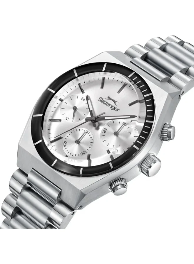 Slazenger Slazenger Men's Watch, Multi Function Display and Metal Strap - SL.9.2484.2.01, Silver