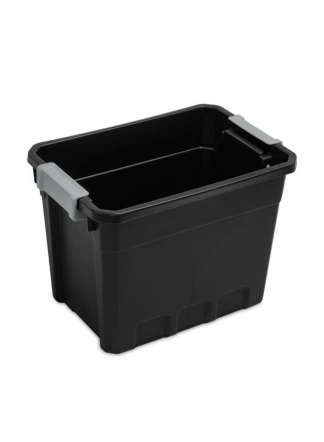 ستيريليت حاوية تخزين مستطيلة قابلة للتراص بغطاء إغلاق مزلاج أسود ورمادي 7.5 جالون 4387411 - Image 2