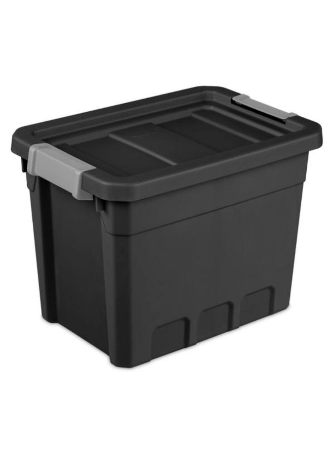 ستيريليت حاوية تخزين مستطيلة قابلة للتراص بغطاء إغلاق مزلاج أسود ورمادي 7.5 جالون 4387411 - Image 1