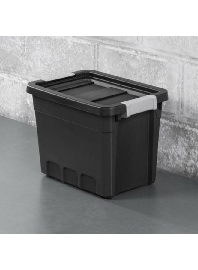 ستيريليت حاوية تخزين مستطيلة قابلة للتراص بغطاء إغلاق مزلاج أسود ورمادي 7.5 جالون 4387411 - Image 5