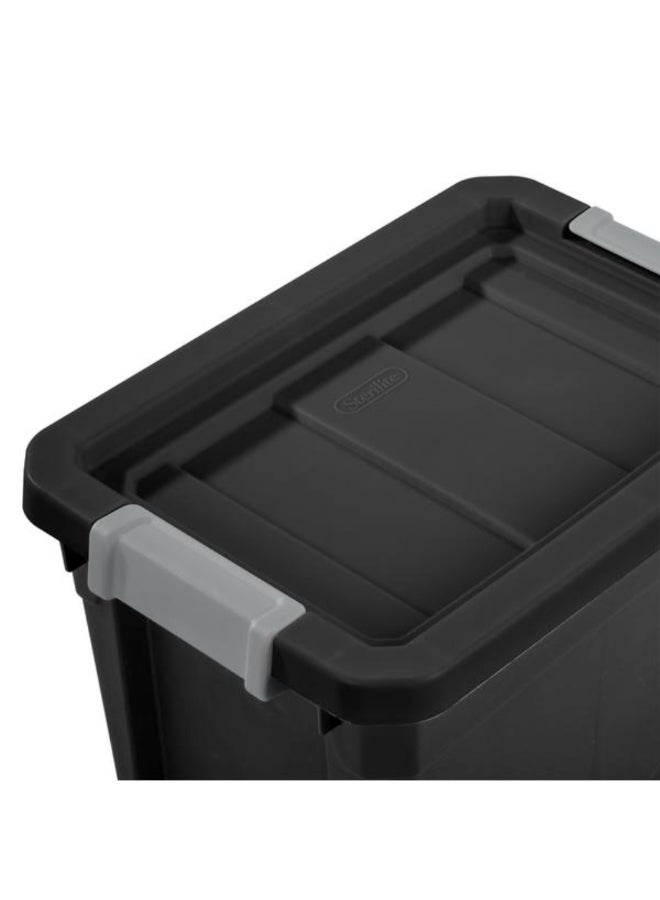 ستيريليت حاوية تخزين مستطيلة قابلة للتراص بغطاء إغلاق مزلاج أسود ورمادي 7.5 جالون 4387411 - Image 3