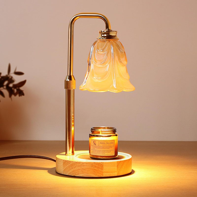Droyek Candle Warmer Lamp with Timer Electric Candle Warmer Lamp Adjustable Height Candle Warmer Dimmable Wax Warmer Lamp Jar Candles with 2 Bulbs for Home Decor & Office - Image 1