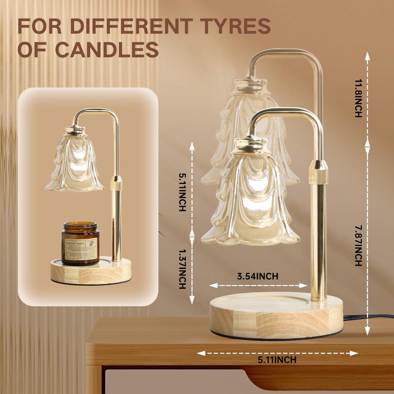 Droyek Candle Warmer Lamp with Timer Electric Candle Warmer Lamp Adjustable Height Candle Warmer Dimmable Wax Warmer Lamp Jar Candles with 2 Bulbs for Home Decor & Office - Image 4