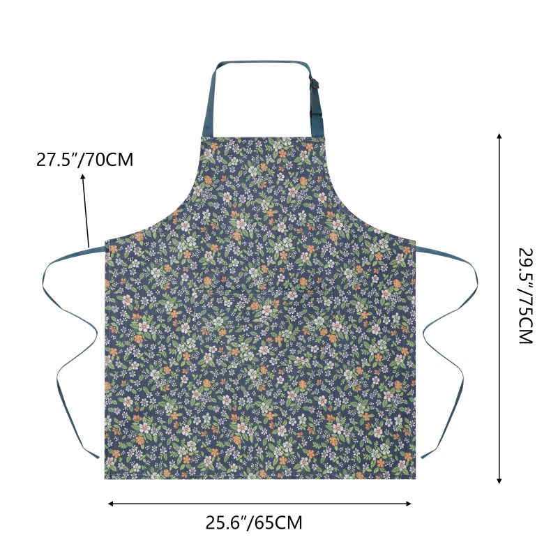 ARBINSON 2 Pack Floral Apron for Women with Pockets  Adjustable Cotton Chef Aprons for Kitchen  Cooking  BBQ & Grill (Pink/Jasmine) - Image 2