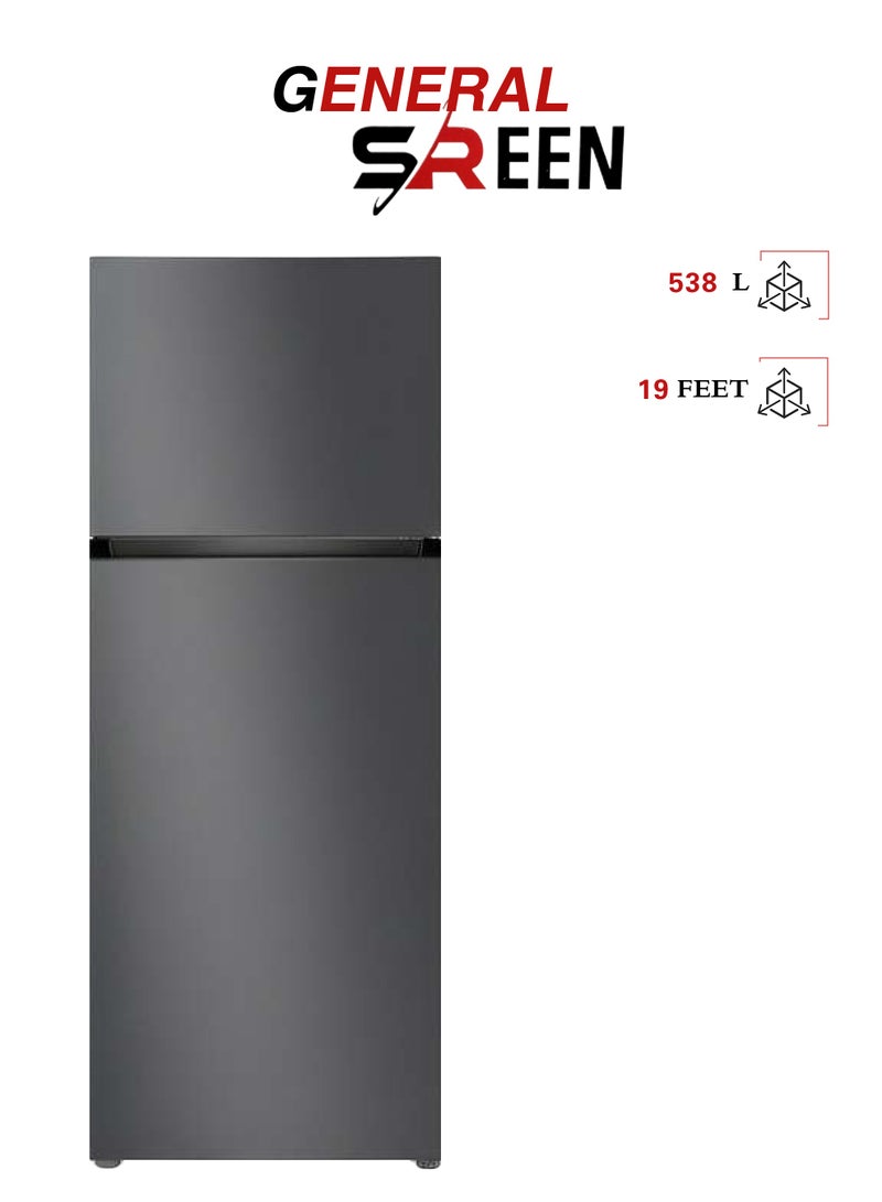 General Sreen No Frost Refrigerator - 19 cu ft - 538 L - 130 W - Dark Silver - GSRF-538NFS - Image 1