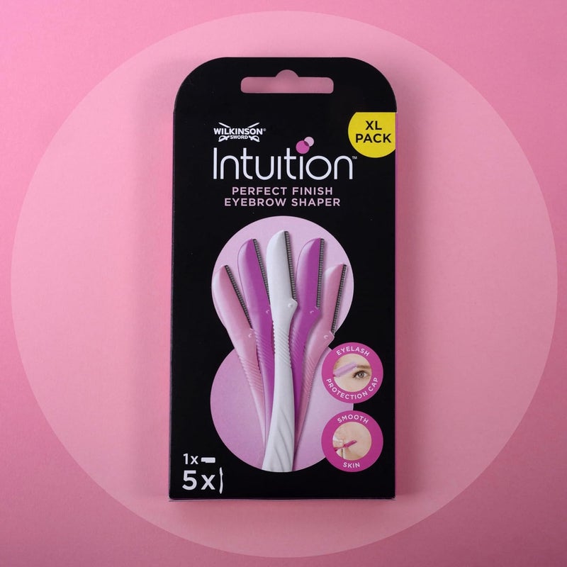 Wilkinson Sword Diverse operating method fit - Intuition Eyebrow Shaper | Trims & Removes Facial Hair | Dermaplaning Tool | Pack of 5 Disposable Razors Multi-use detailed build - Image 2