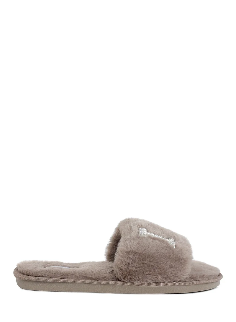 London Rag Women's Fur Sliders In Coffe