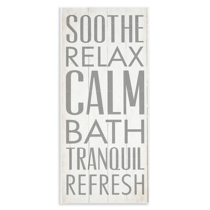 Stupell Home Dcor Soothe Calm Relax Bath Bathroom Wall Plaque 7 x 05 x 17 Proudly Made in USA
