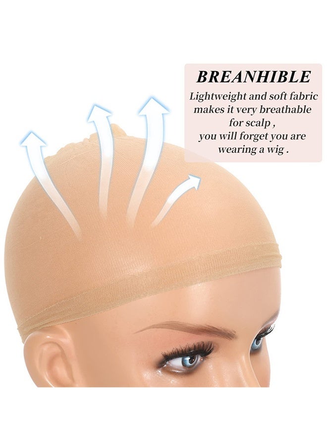 Fanski HD Wig Cap, 4 Pieces Invisible and Sheer Breathable Ultra-thin Stretchy Stocking Caps for Lace Front Wigs - Image 5