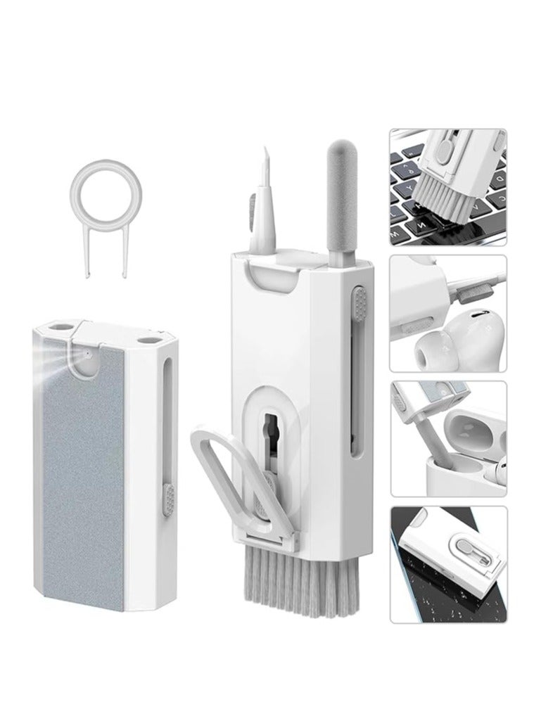 8 in 1 Electronic Cleaning Kit, Keyboard Cleaner Kit, Cleaning Pen for Airpods Pro, Multifunctional Cleaning Kits Fit for Keyboards, Cell Phones, Laptop, PC, Camera (White)