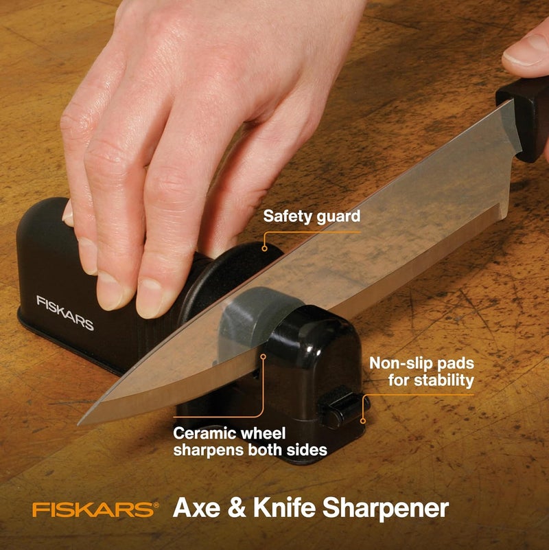 Fiskars Axe and Knife Blade Sharpener  Outdoor and Backyard Tools  Black - Image 2